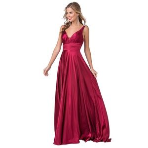 🆕NWT PROM BRIDESMAIDS High Slit Vneck Maxi Dress
